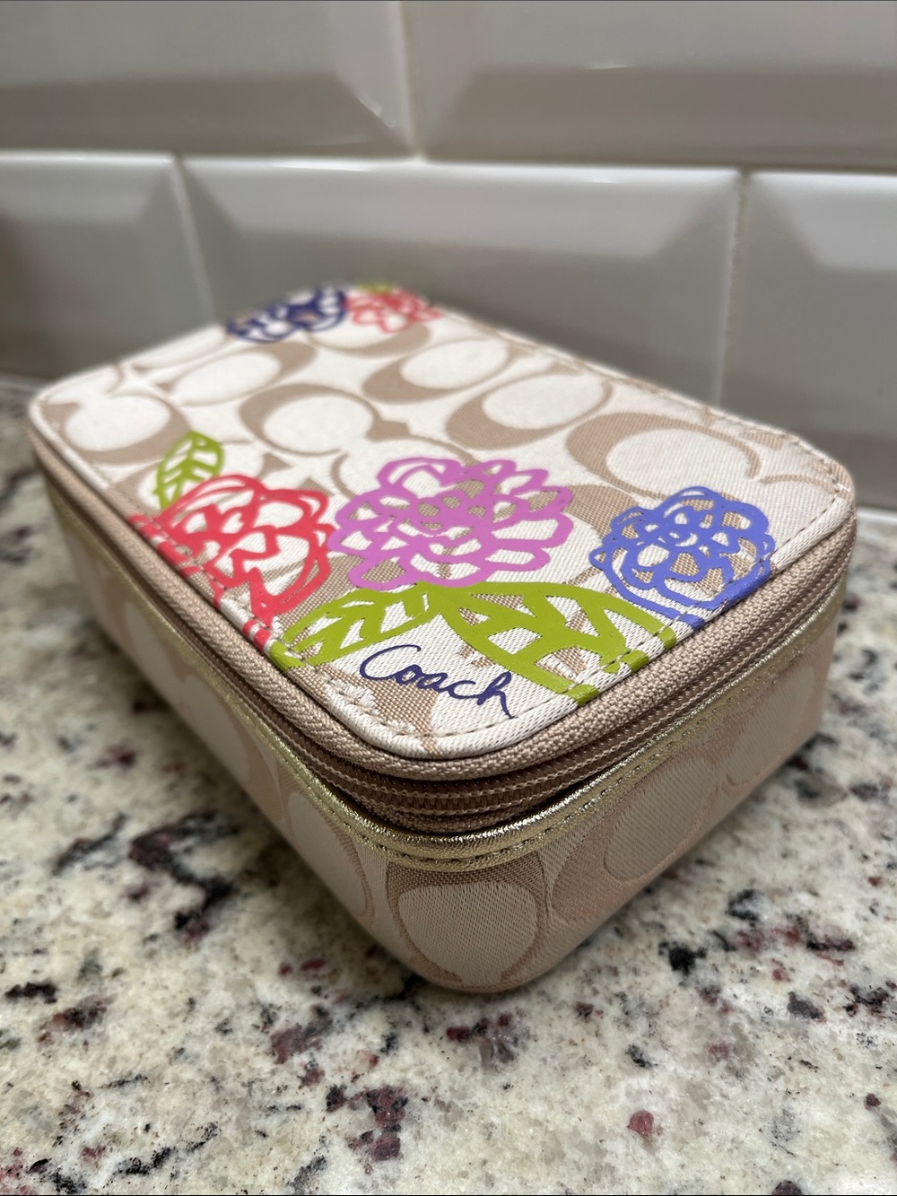 Coach Poppy Zip Around Jewelry Travel Case EUC - Picture 4 of 11